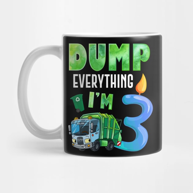 Recycling Trash 3 Years Old Garbage Truck 3rd Birthday Kids by ReneeShitd